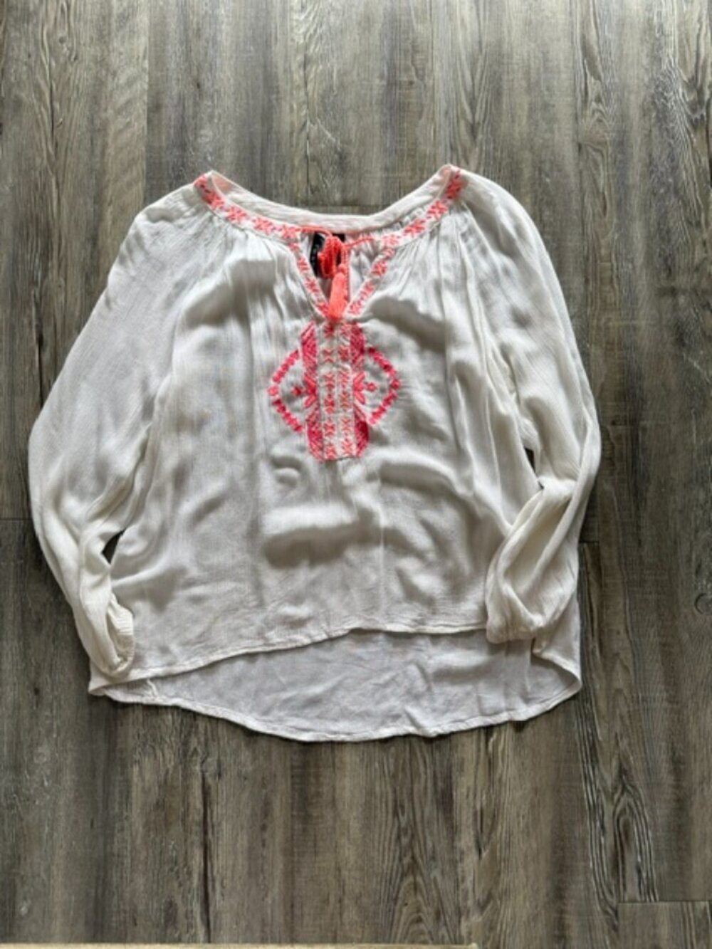 White Fun and Flirt Peasant Top